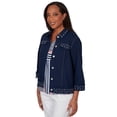 thumbnail image 3 of Alfred Dunner Womens Pearl Trim Denim Jacket, 3 of 4