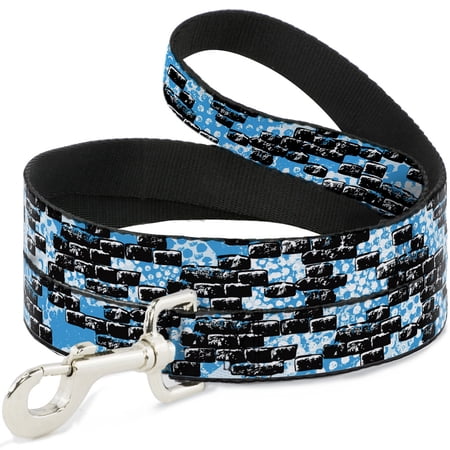 Buckle-Down Pet Leash Dog Leash Grunge Bricks Blue 4 Feet Long 1.0 Inch Wide