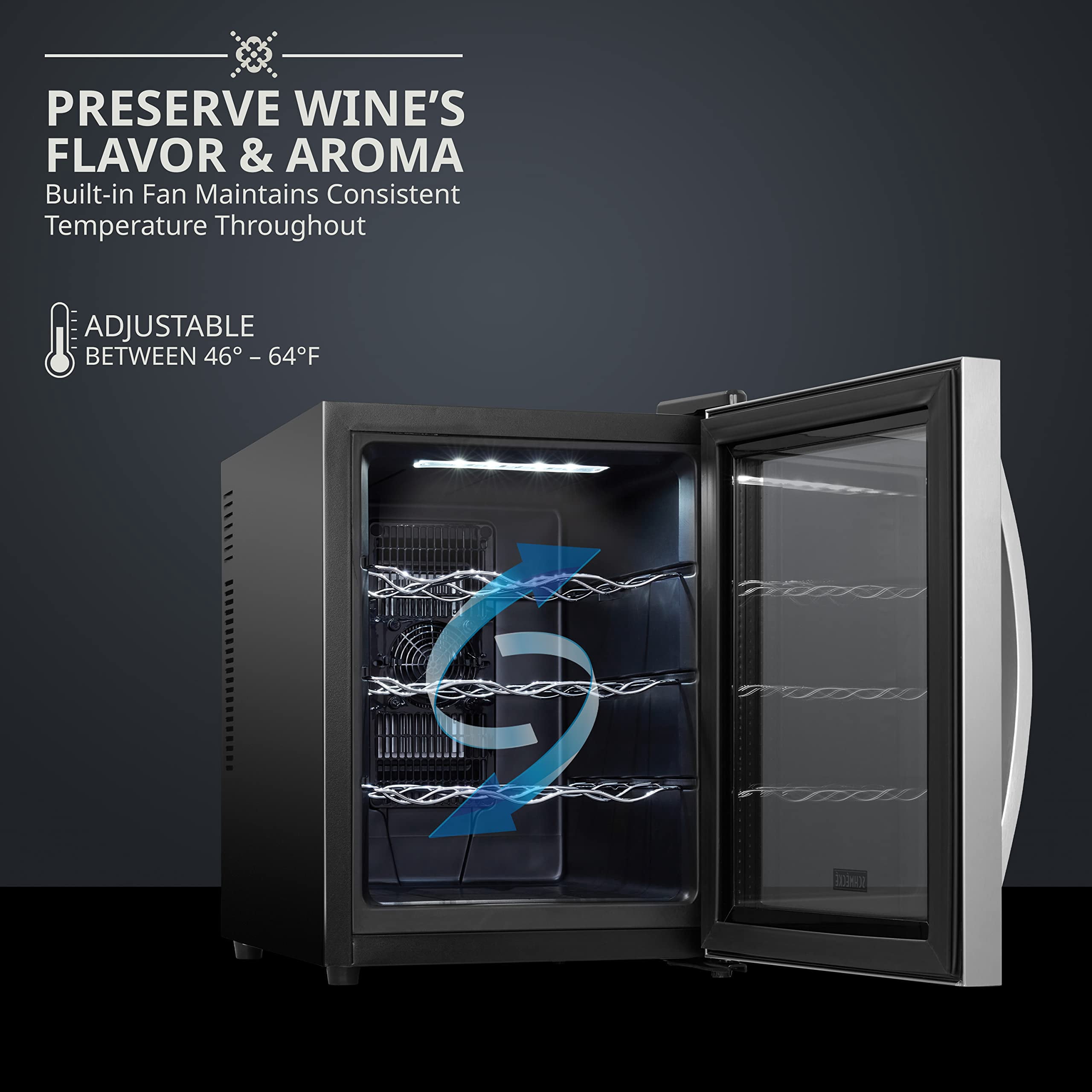 Schmecke 12-Bottle Wine Cellar Cooler - Compact Wine Fridge for Preservation