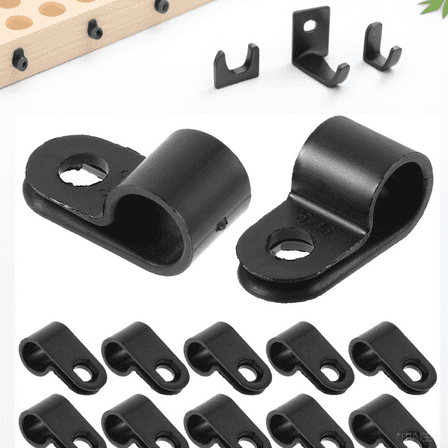 BESTOYARD 100Pcs Premium Black Cable Clips for Ethernet Telephone Coax Rope Light Clips Indoor Outdoor