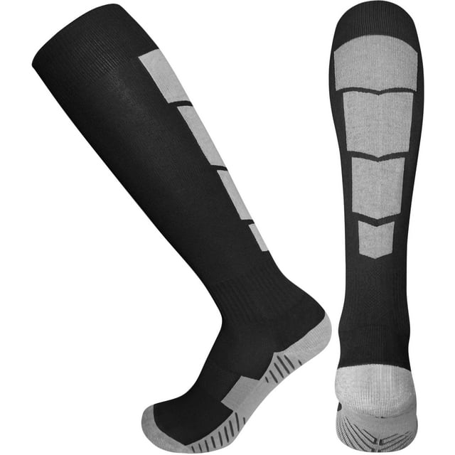 Elite Athletic Compression Socks - Over The Calf | Perfect for Soccer, Football, Baseball, Basketball, Hockey - All Sports Performance (Black - Medium)