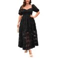 thumbnail image 1 of Vestido EYWOL, corpiño negro con bordado floral para mujer 2025, 1 of 9
