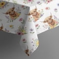 thumbnail image 5 of White Highland Cow Flower Pattern Square Tablecloth,Waterproof Square Table Cover,Wipeable Spillproof Washable Table Cover for Home Kitchen Party Decor 60"x60"(152x152cm), 5 of 6