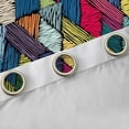 thumbnail image 4 of Homewish Teens Abstract 3D Stripes Black Out Curtains,Colorful Geometric Lines Curtains Pack of 2 (42x63 Each),Retro Vintage Bedroom Curtains,Luxury Bedroom Decor, 4 of 6