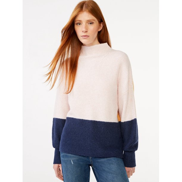 Free Assembly Women's Mock Neck Sweater, Midweight