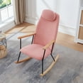 thumbnail image 2 of Holaki Nursery Rocking Chair Teddy, Baby Fluffy Glider Rocker for Adults Glider Rocker Rocking Accent Chair Padded Seat with High Backrest Armchair Comfy Side Chair for Living Room Bedroom, Pink, 2 of 10