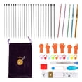 thumbnail image 1 of Eigraketly Juego de agujas de tejer, 11 pares de agujas de tejer de acero inoxidable de una sola punta, juego de agujas rectas con bolsa de agujas de tejer Jardín y Patio Eigraketly TO004633-00, 1 of 6