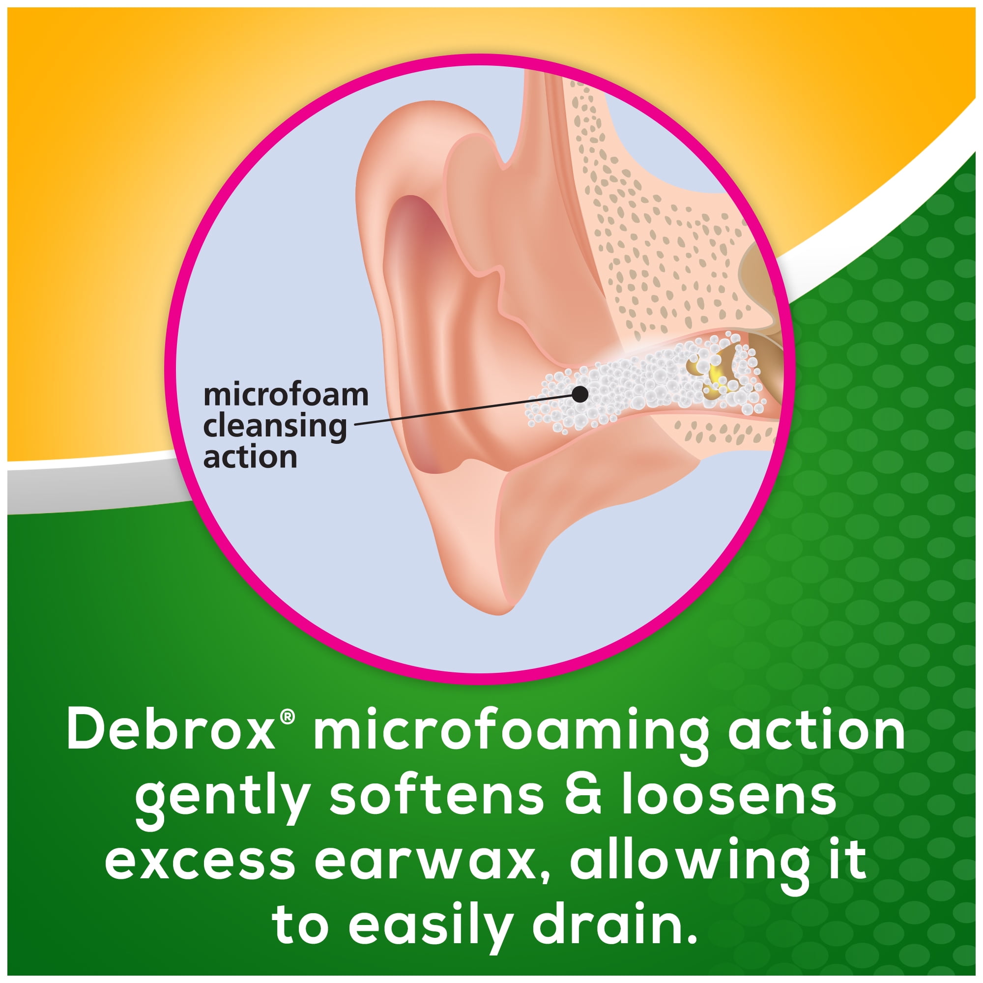 Debrox Earwax Removal Drops with Gentle Microfoam Cleansing Action, 0.5 fl oz