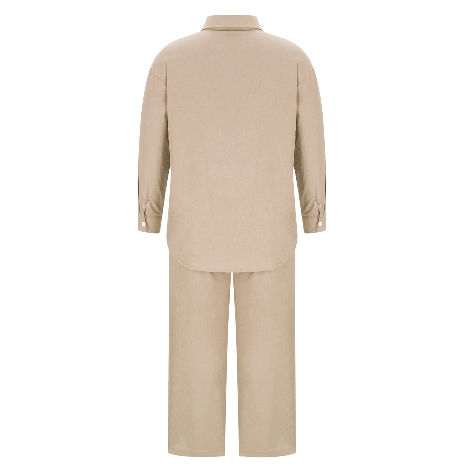 Cathalem Women Cotton Linen Suit Fashion Comfortable Vest And Long Pants  Solid Color Top Set Suit Beige XL