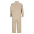 thumbnail image 4 of Brnmxoke Womens Casual 2 Piece Outfits Summer Fall 2024 Cotton Linen Sets Lightweight Breathable Button Long Sleeve Shirt and Wide Leg Pants Lounge Set Tracksuit, 4 of 5