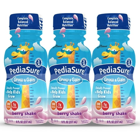 PediaSure Grow & Gain Nutrition Shake For Kids, Berry, 8 fl oz (Pack of 6)