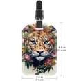 thumbnail image 6 of Square 2Pack PU Leather Flower Tiger Cruise Luggage Tag with Privacy Cover and Name ID Tag for Travel Handbags Backpacks Luggage Tags, 6 of 6