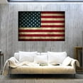 thumbnail image 6 of HFDF USA US American Flag Rustic Wall Art Canvas Vtage Prts Home Decor Decals Pictures for Bedroom Retro Poster Patg Artwork Stretched and Ready to Hang 24x20inch Framed, 6 of 6