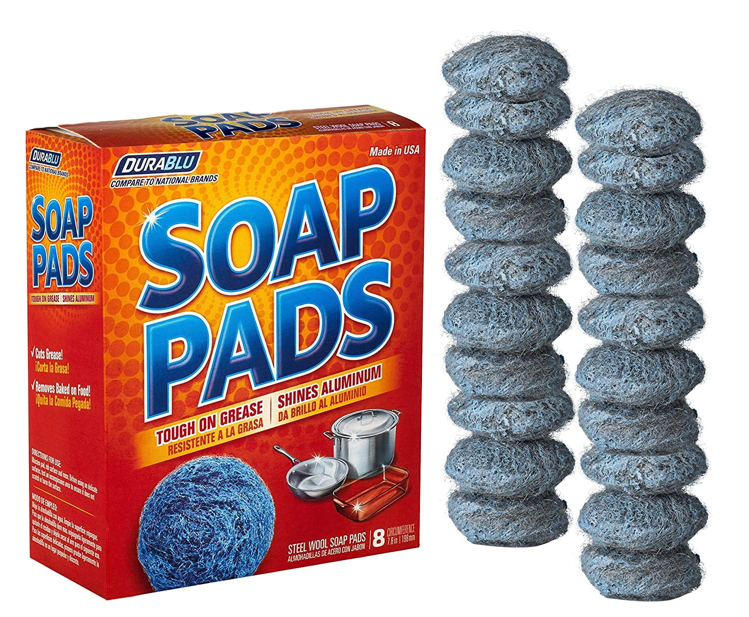 20 Pack Steel Wool Soap Pads Metal Scouring Cooktop Cleaning Pads