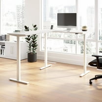 Move 60 Series 60W L Shaped Standing Desk in White - Engineered Wood