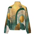 thumbnail image 6 of Jackets for Women Winter Coat Jackets Flannel Stand Collar Jacket(Sage Green And Gold Abstract Texture,Size:S-4XL), 6 of 7