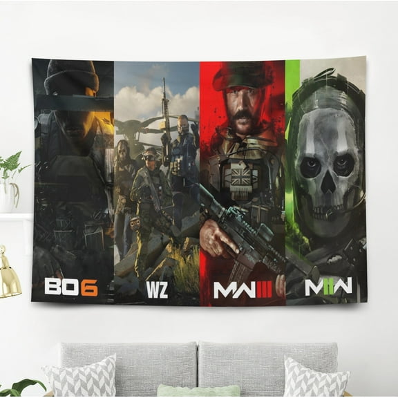 Call of Duty Tapestry Poster Wall Hanging Art Decor for Living Room Bedroom Dorm Birthday Gift for Kids 60 x 40 inch