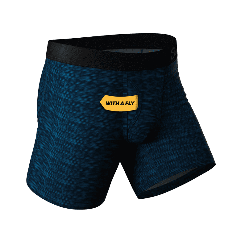 The Big Blue - Shinesty Dark Blue Ball Hammock Pouch Underwear Medium
