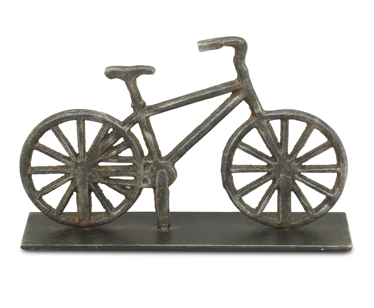 Contemporary Home Living 11.5" Black Rustic Bicycle with Base Tabletop