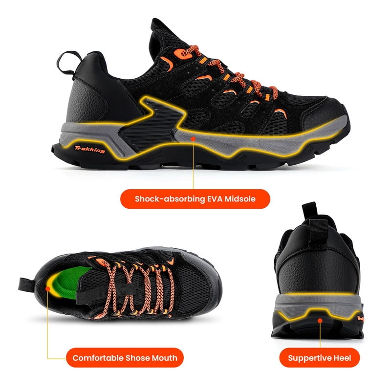 KOFUBOKE Men's Hiking Shoes, Lightweight & Breathable Trekking Shoes, Anti-Slip Outdoor Hiking Sneakers for Walking, Jogging, Travel