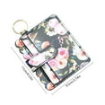 thumbnail image 3 of Polyurethane Leather Multi-Card Holder Personalized Wallet with Keychain ID Card Case adult Bus Bank Card Organizer Floral Pattern Design, 3 of 5