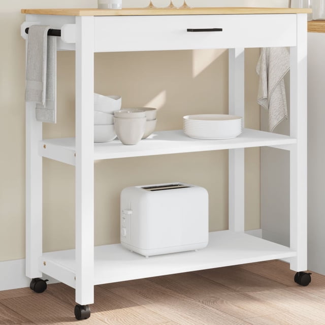 vidaXL Kitchen Trolley MONZA 84x40x90 cm Solid Wood Pine