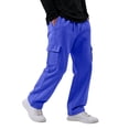 thumbnail image 2 of Mens Long Cargo Pants Sweatpants Fleece Lined with Elastic Waistband, Fleeced Cargo Pants, 2 of 9