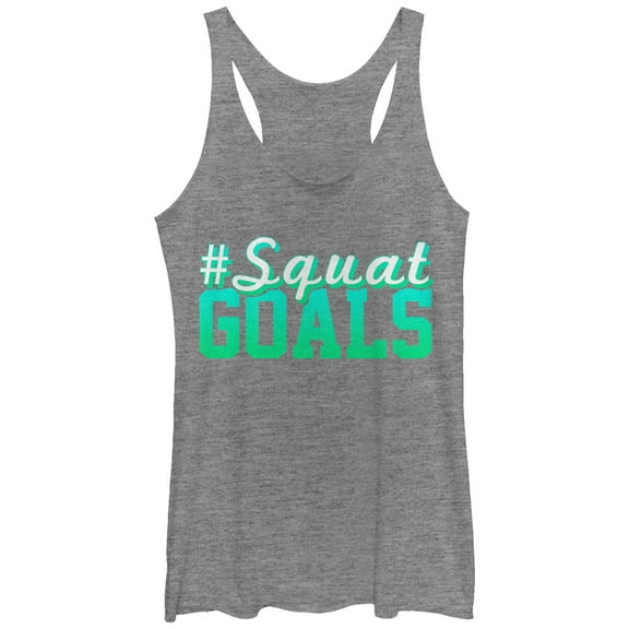 Women's CHIN UP Squat Goals  Racerback Tank Top Gray Heather X Large