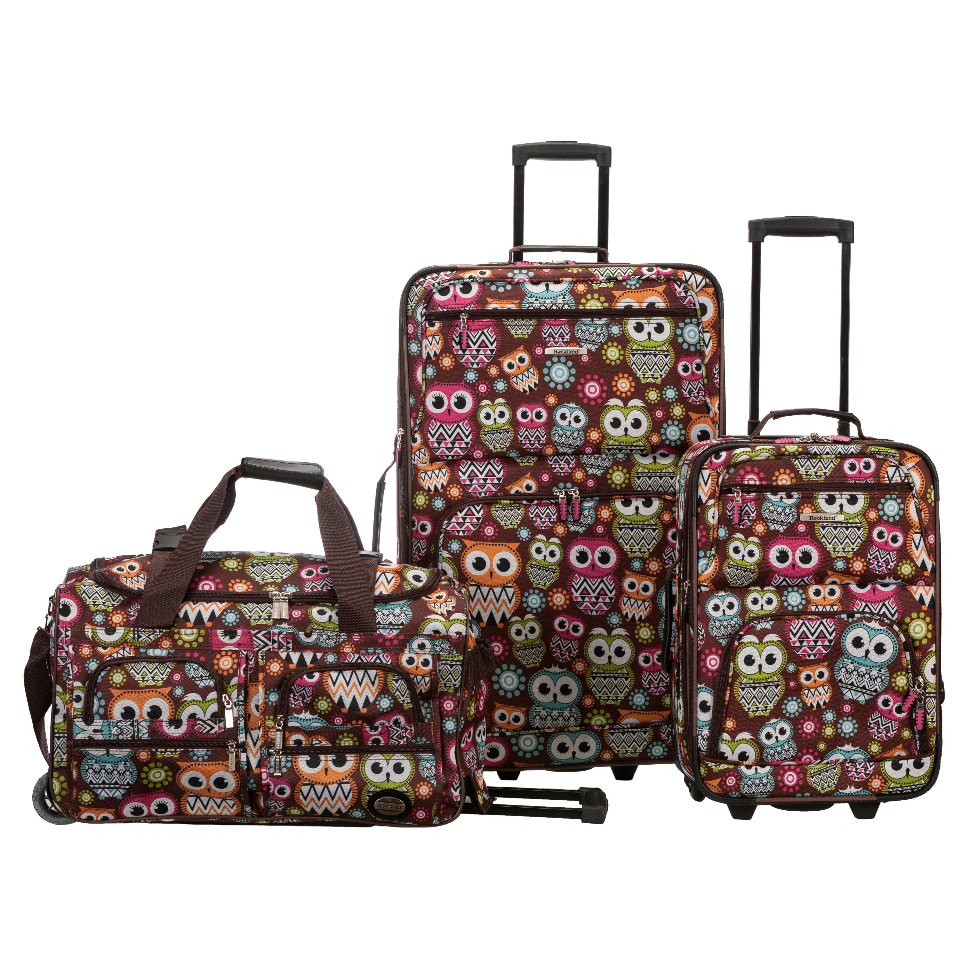 Rockland Luggage 3Piece Animal Print Luggage Set