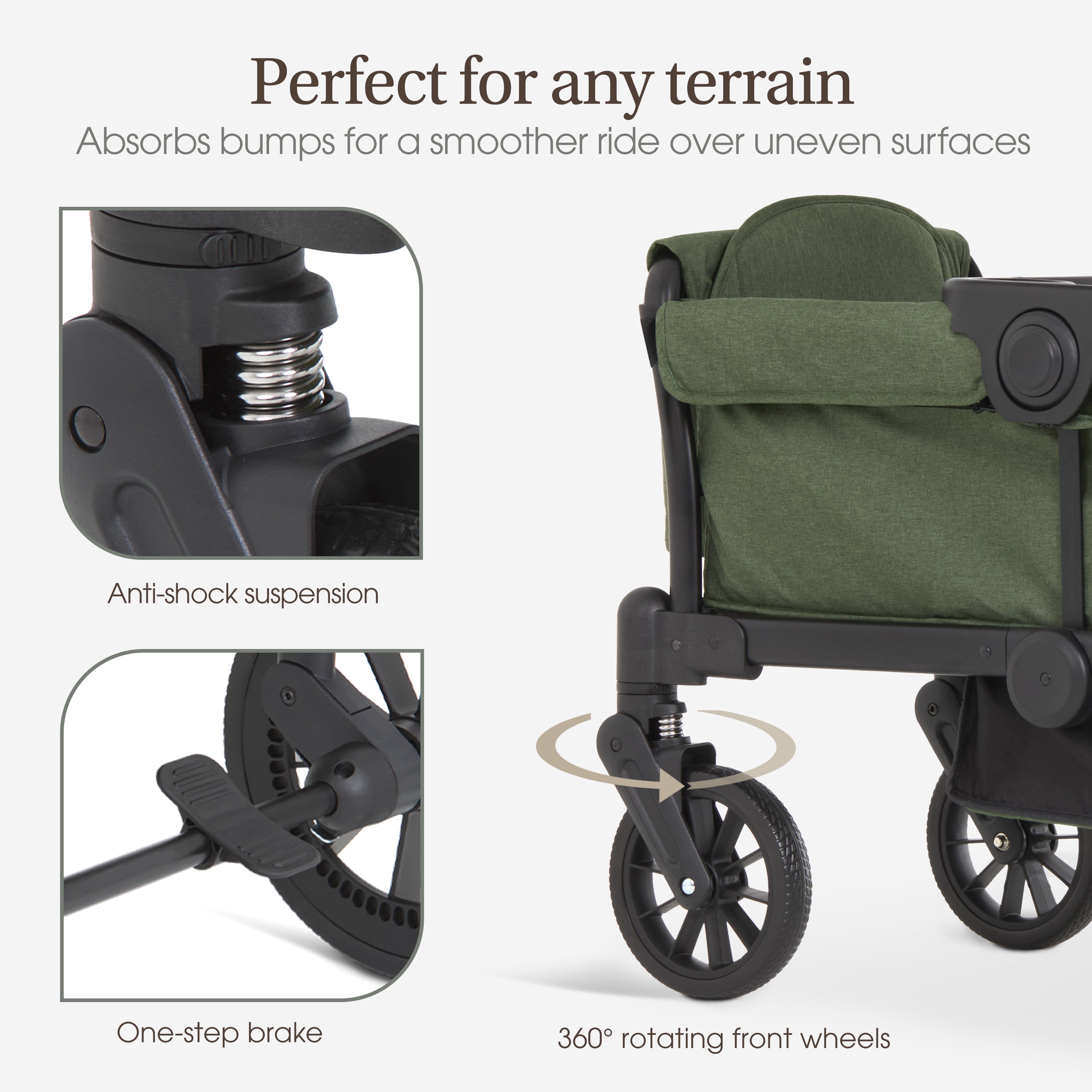 Evolur TrailBlazer Wagon Stroller, Green