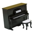 thumbnail image 2 of Piano de casa de muñecas a escala 1/12, elegante y vívido instrumento musical en miniatura. Negro, 2 of 9