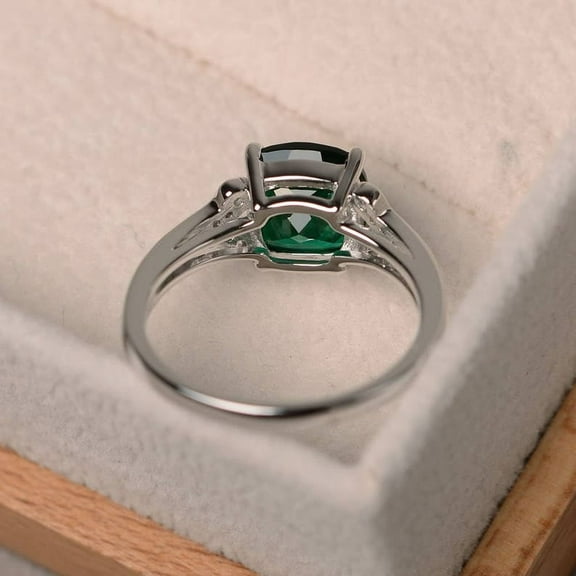 Natural Green Emerald 925 Sterling Silver Ring, Gift for Her, Gemstone Ring, Birthstone Rings for Women, Gift For Her