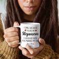 thumbnail image 2 of Personalized Step mom Coffee Mug Cups 11oz 15oz I Smile Because You're My Stepmom Mugs Birthday Mothers Day Christmas Gifts For Stepmother Stepmoms Gift Step Child Daughter Son Custom Name, 2 of 7