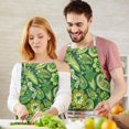 thumbnail image 3 of Green Pioneer Flower and Paisley Pattern Apron-Garden Aprons for Women with Pockets-Cotton Linen Waterproof Kitchen Cooking Gardening Aprons Adjustable for Kitchen,Cooking,BBQ and Salon 33x27 Inch, 3 of 7