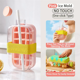 thumbnail image 3 of Bandeja de cubitos de hielo de verano con pajita, bandeja de hielo 2 en 1 y botella de agua para máquina de hielo, hervidor portátil de silicona, helado reutilizable, 3 of 5