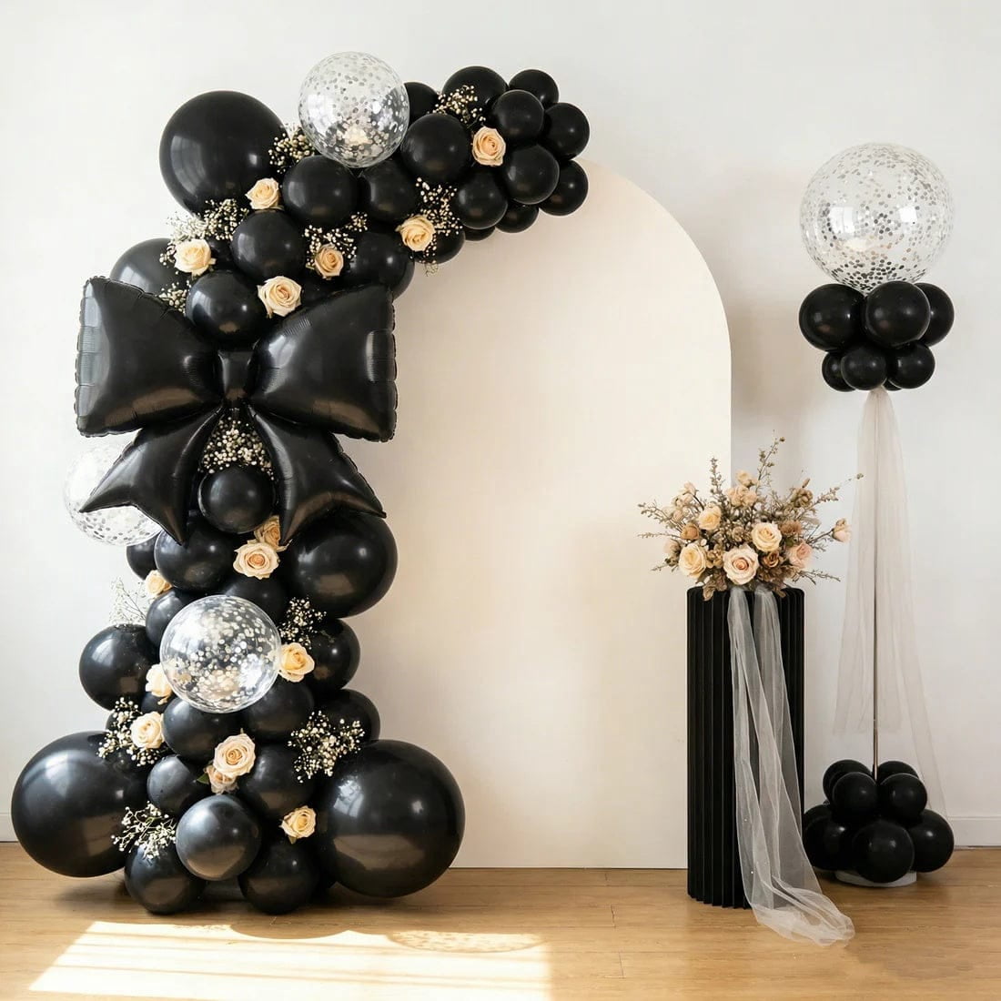 10 Black 29x27 in Matte Giant Bow Mylar Foil Balloons Wedding Party Event Decorations