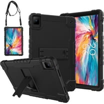 FIEWESEY for TCL TAB 10 NXTPAPER 5G 10.4 Inch Tablet Case with Shoulder Strap Hard Back Hybrid Shockproof Kids Friendly Case for TCL TAB 10 NXTPAPER 5G 10.4 Inch Model 9199S Tablet (Black/Black)
