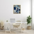 thumbnail image 3 of Stupell Industries Blue Asymmetrical Pattern Abstract Painting Gold Floater Framed Canvas Art Print Wall Art, 25 x 31, 3 of 10