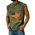 thumbnail image 2 of Hogleaql American Flag Tank Mens Tank Patriotic Mens 4th Of July Usa Muscle 250 Anniversary USA Sleeveless Tank Tops Crewneck Patriotic Workout Dressy Vest Army Green L, 2 of 4