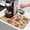 Beige, variant on Fall Orange Pumpkins Dish Drying Mats for Kitchen Counter, Thanksgiving Vintage Farmhouse Maple Leaf Berry Absorbent Coffee Bar Mat with Non-slip Rubber Backed Quick Drying Dish Rack Pad 16"x18"