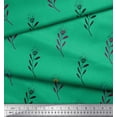 thumbnail image 2 of Soimoi Green Cotton Jersey Fabric Cotton Ball Leaves Print Sewing Fabric Yard 64 Inch Wide, 2 of 3