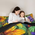 thumbnail image 5 of Manfei Country Floral Full Size Comforter Sets,Rustic Botanical Bedding Comforter Set,Orange Sunflower Bedding Sets For Kids,Breathable Home Decor Reversible,3 Pieces, 5 of 8