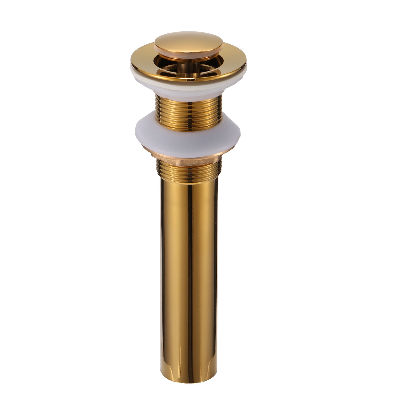 Gold Hiendure Brass Bathroom Vessel Sink Pop Up Drain Stopper without Overflow