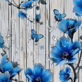 thumbnail image 5 of Pratyus Blue Flowers Butterflies Shower Curtain for Bathroom Decor Polyester Washable Shower Curtain Set with Hooks 36"x72, 5 of 7