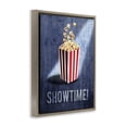 thumbnail image 3 of Stupell Industries Showtime Movie Night Popcorn Food & Beverage Painting Brown Floater Framed Canvas Art Print Wall Art, 17 x 21, 3 of 9