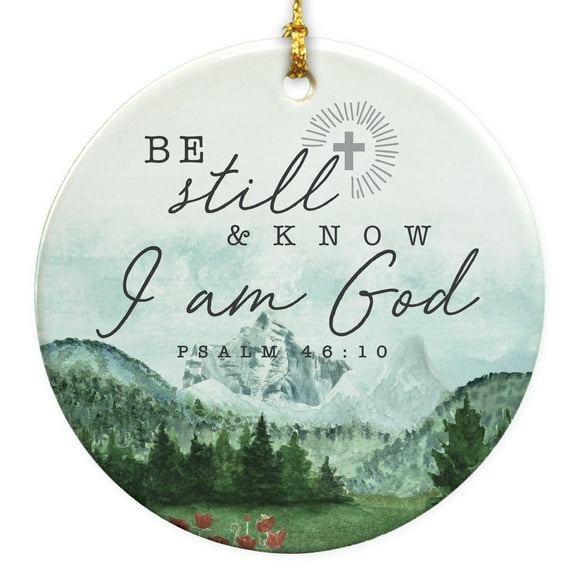 Be Still Christmas Round Disc Ornament
