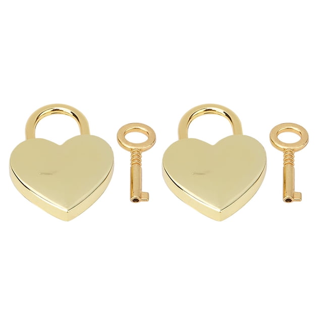 Cerradura con llave, 2 juegos, candado en forma de corazón, suministros para el hogar, candado, suministros para el hogar, elaborados por expertos Jadeshay A