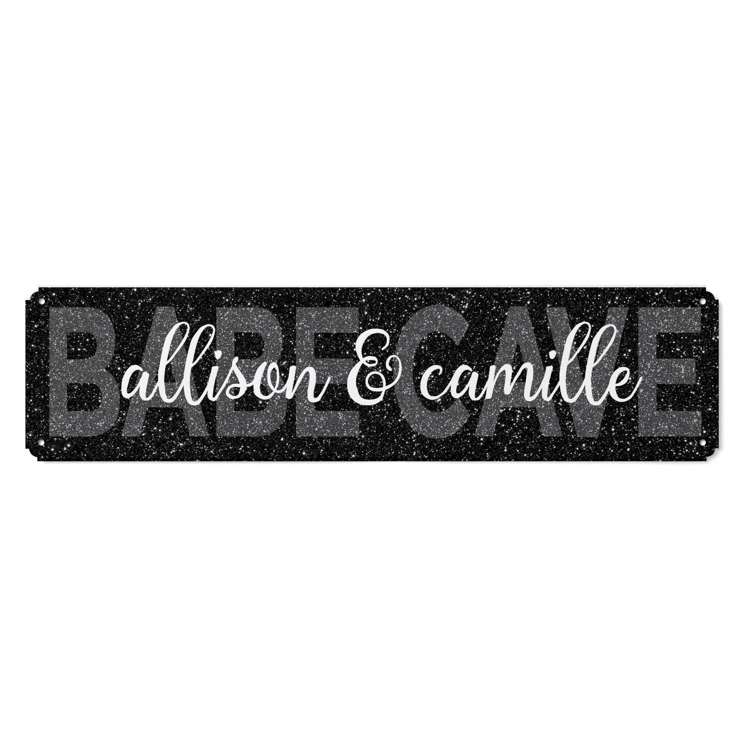 Babe Cave Metal Dorm Sign