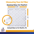 thumbnail image 2 of Filter King 12.75x21x1 Air Filter | 12-PACK | MERV 13 HVAC Pleated A/C Furnace Filters | MADE IN USA | Actual Size: 12.75 x 21 x .75", 2 of 5