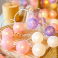 thumbnail image 3 of DYstyle 1/2Pack Multicolor Cotton Balls Fairy Lights Battery Operated 10/20 LED Cotton Balls String Light Warm White 4cm Diameter for Bedroom Party Indoor Wedding Festival Decor, 3 of 4